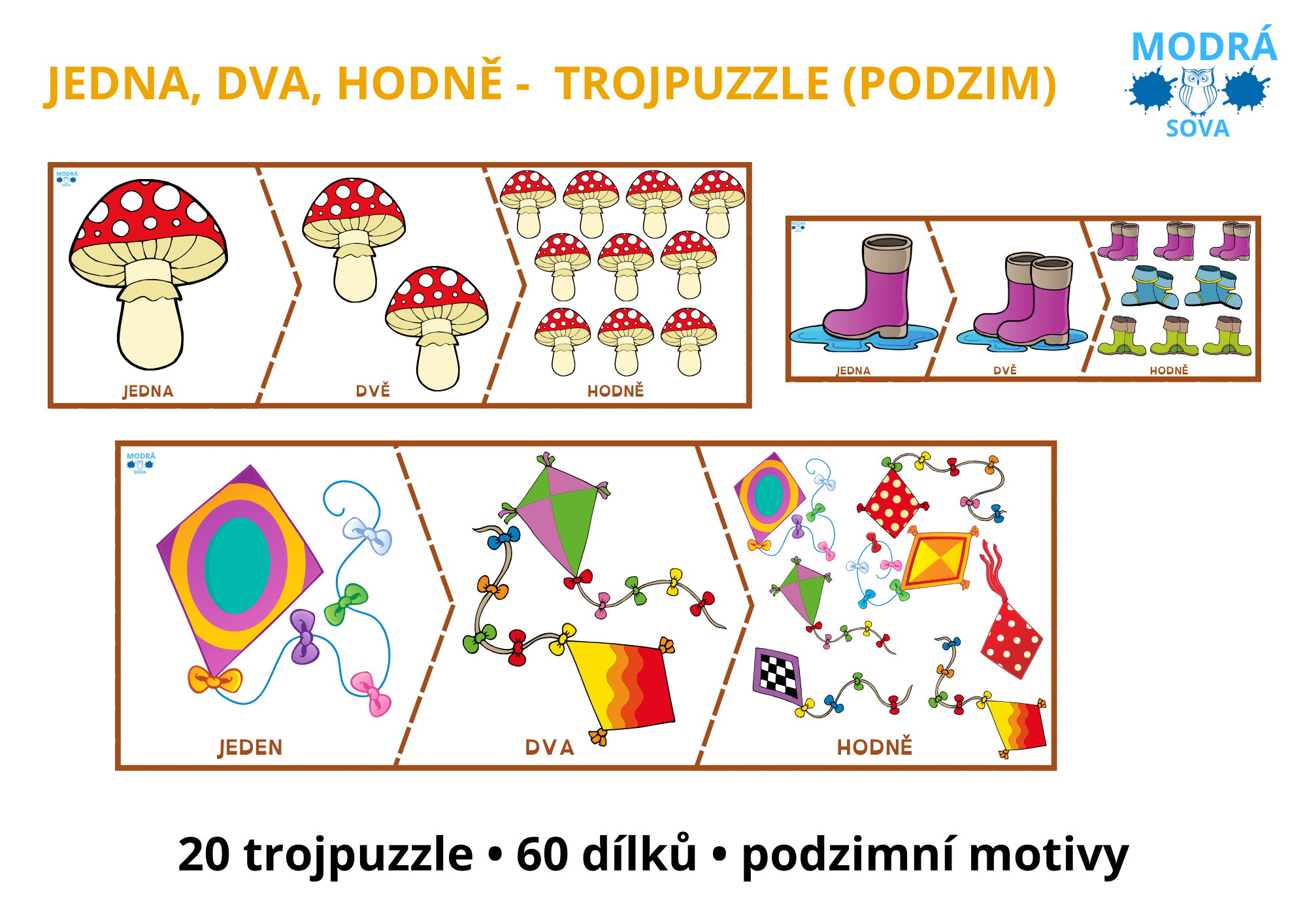 Jedna, dva, hodně - trojpuzzle (edice podzim)