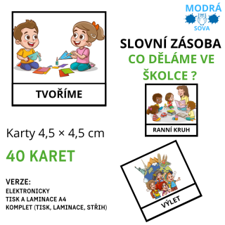 Rozšířená slovní zásoba Co děláme ve školce?