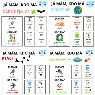 Já mám, kdo má 2. SADA, DUBNOVÁ TÉMATA (ptáci, čarodějnice, den Země, kosmonautika)