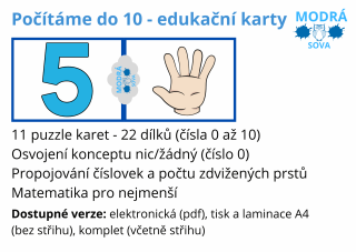Edukační puzzle karty – počítáme do 10