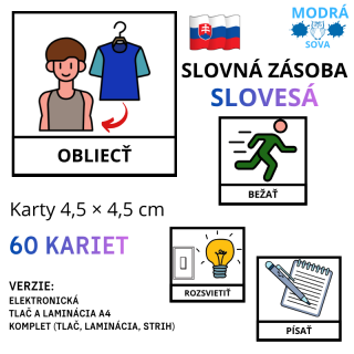 Základná slovná zásoba SLOVESÁ - slovensky (60 kartičiek)